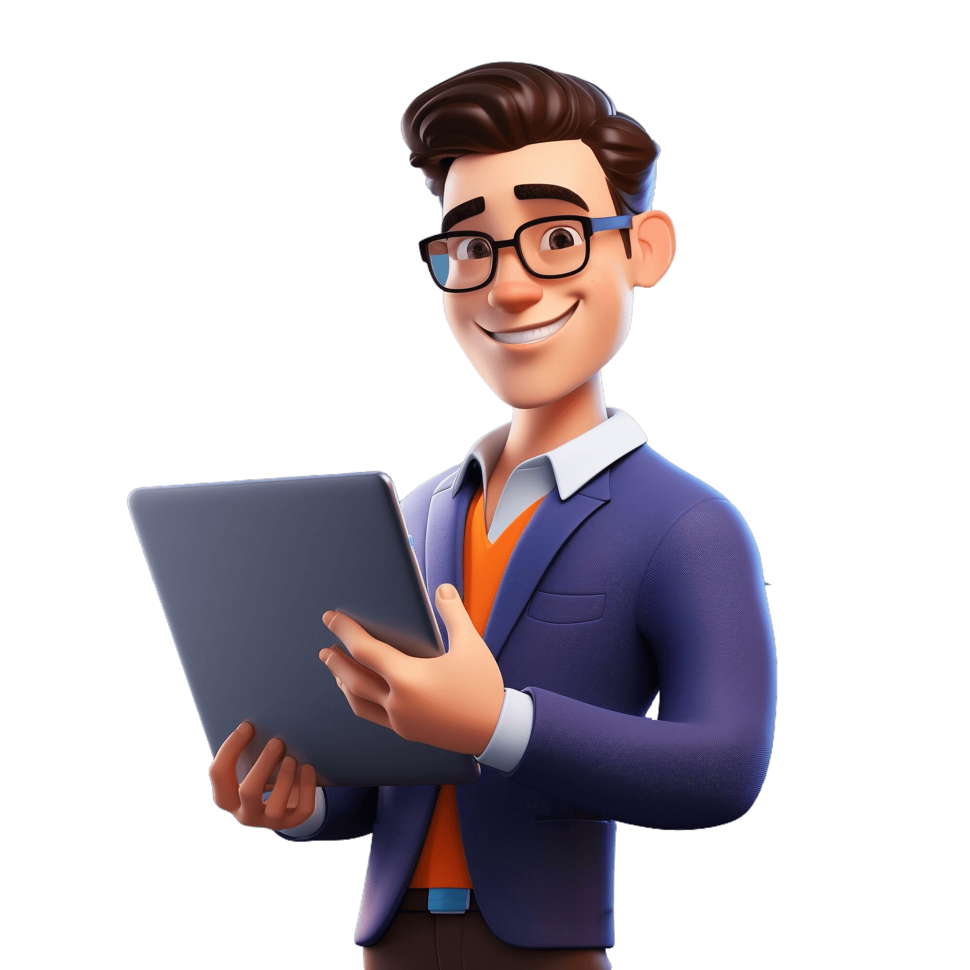 Backend specialist holding a tablet
