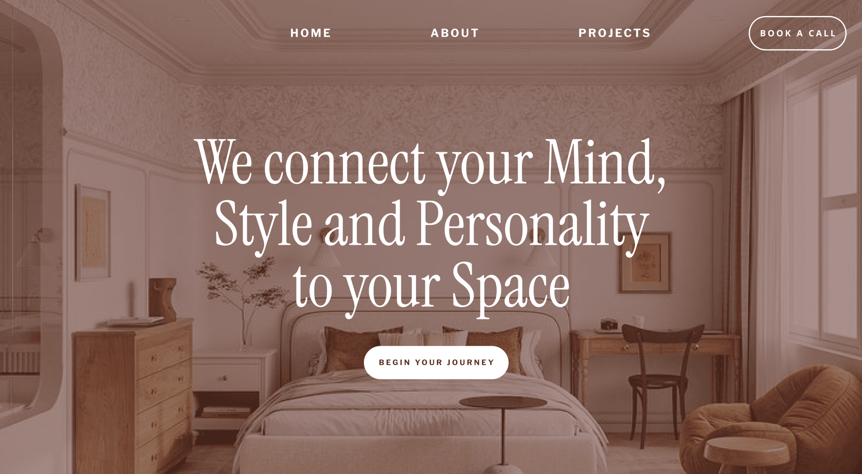 Interior design website interface